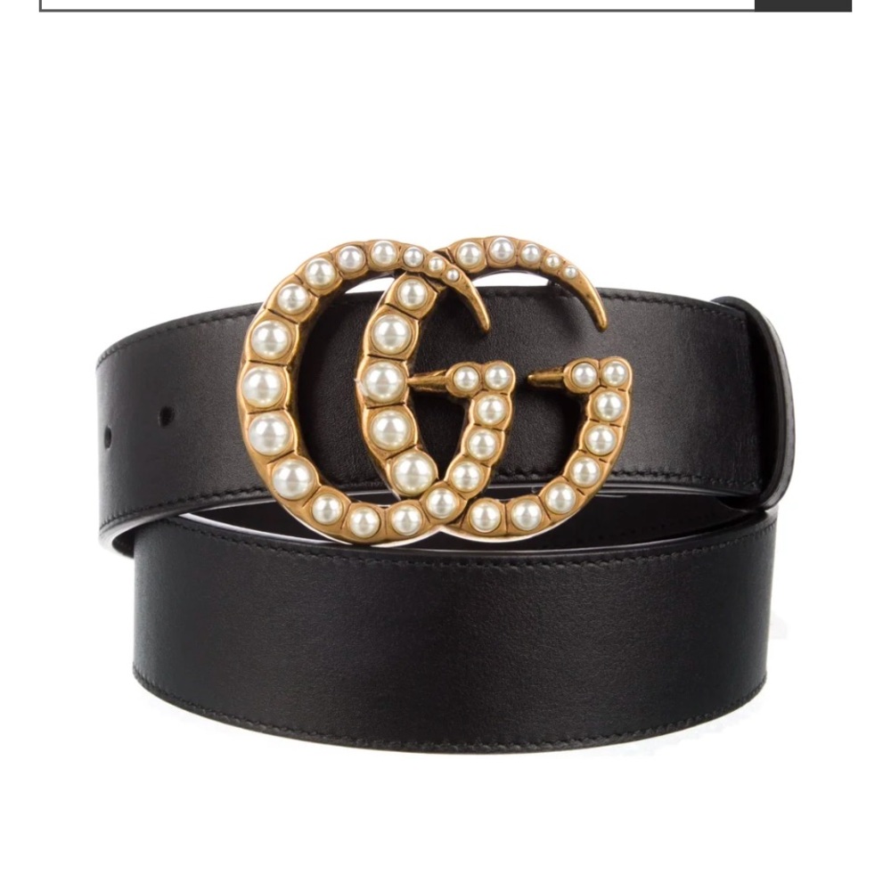 GG Gucci Marmont wide belt with pearl buckle. Size 100. Excellent condition